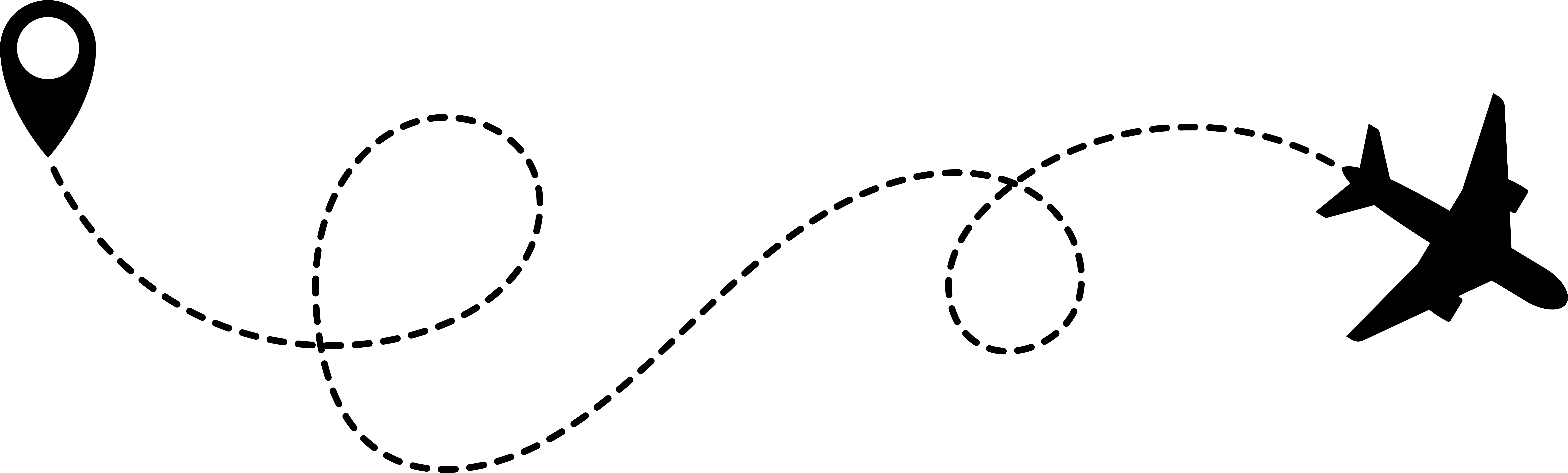Airplane following path of dots from a geo tag