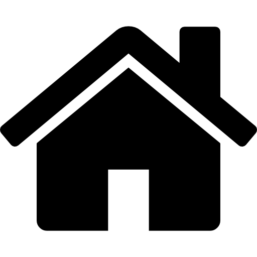 Black image of the outline of a house