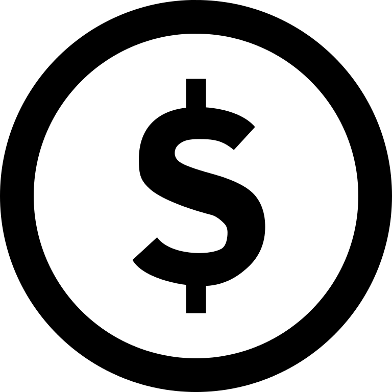 Black image of a money sign