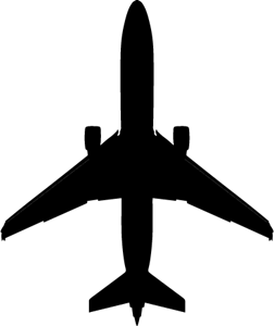 Black image of an airplane